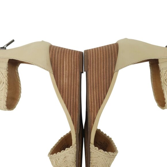 Lucky Brand Joshelle Wedge Heel Sandal Women 8.5 M Ankle Strap Zipper Back - Picture 13 of 15